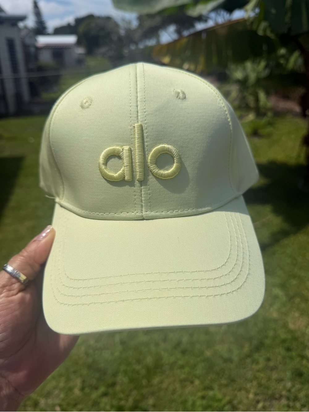 ALO Yoga Yellow/Green Embroidered Logo Baseball Cap - Picture 6 of 13